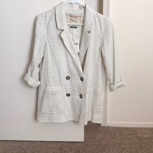Anthropologie blazer in cream.